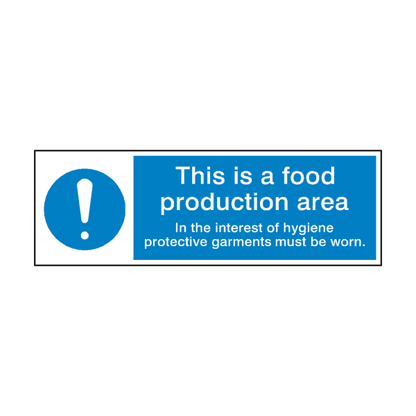 Food Production Area Hygiene Sign | Safety-Label.co.uk