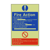 General Fire Action Photoluminescent Sticker | Safety-Label.co.uk