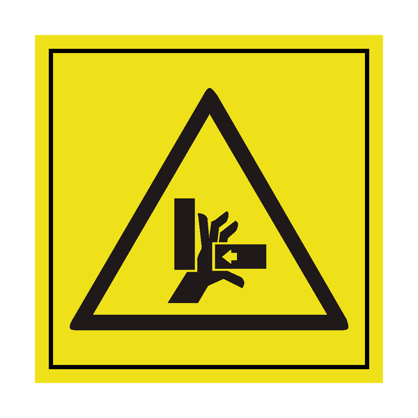 Hand Crush From Side ISO Label SafetyLabel.co.uk