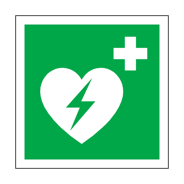 Heart Defibrillator Symbol Sign | Safety-Label.co.uk