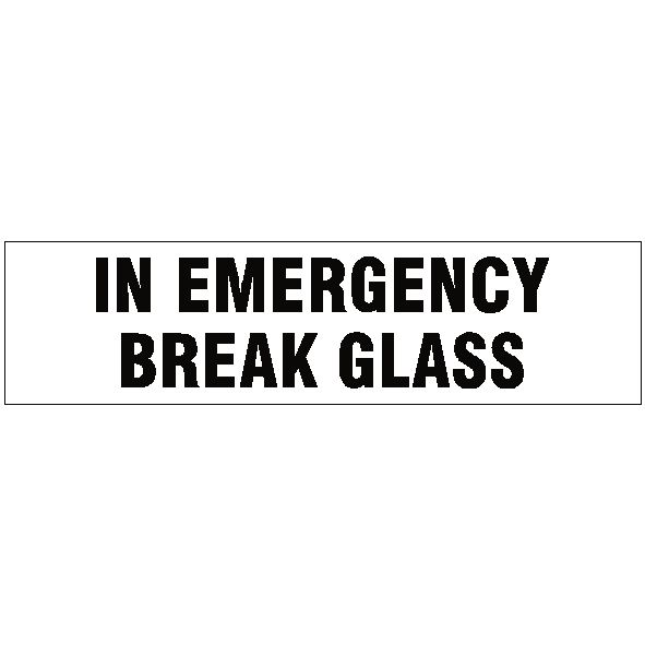 In Emergency Break Glass Vehicle Sticker | Safety-Label.co.uk