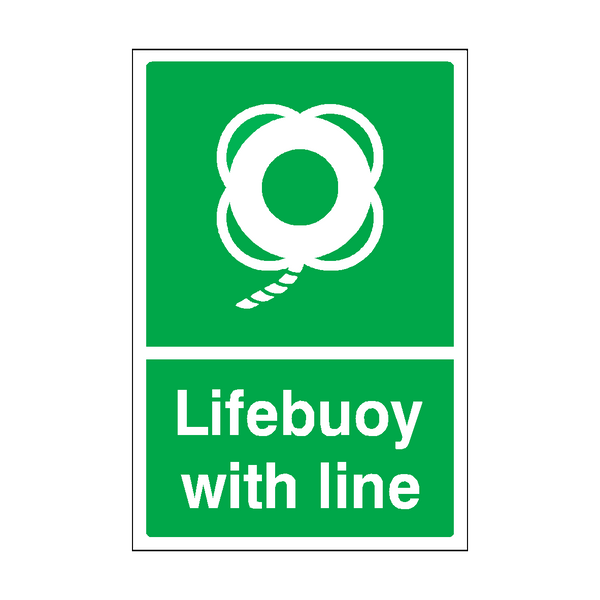 Lifebuoy With Line Sticker | Safety-Label.co.uk