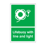 Lifebuoy With Line & Light Sign | Safety-Label.co.uk