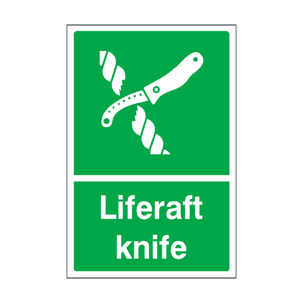 Liferaft Knife Sticker | Safety-Label.co.uk