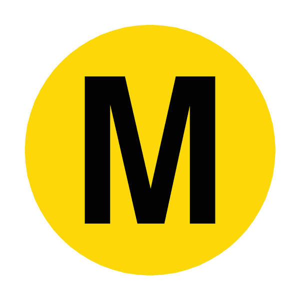 Letter M Floor Marker | Safety-Label.co.uk
