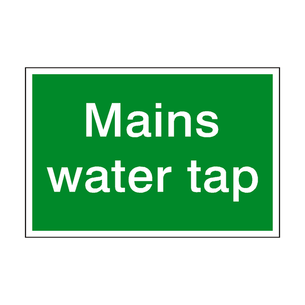 Mains Water Tap Sign | Safety-Label.co.uk