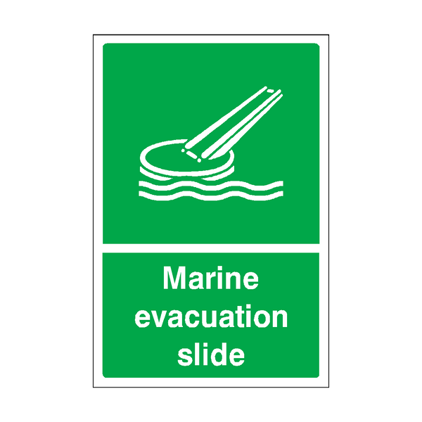 Marine Evacuation Slide Sign | Safety-Label.co.uk