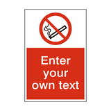 No Smoking Custom Prohibition Sticker | Safety-Label.co.uk