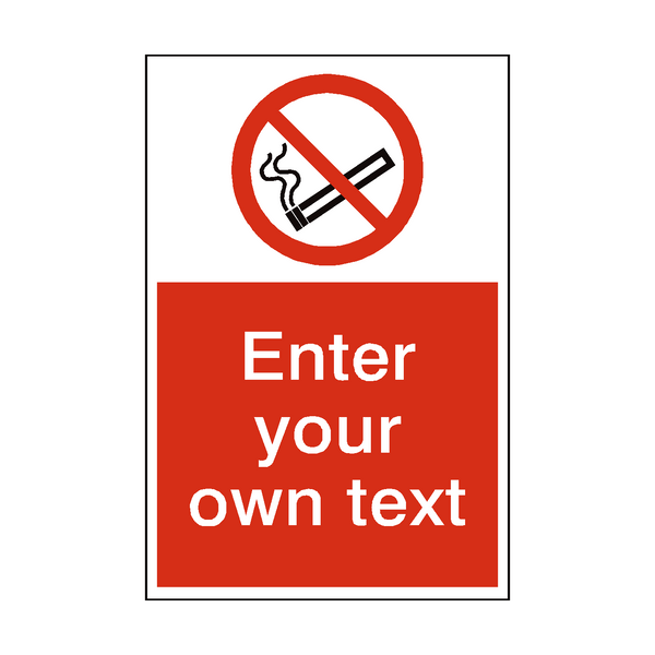 No Smoking Custom Prohibition Sticker | Safety-Label.co.uk