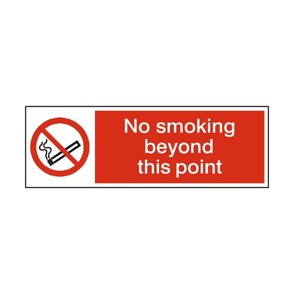 No Smoking Beyond This Point Landscape Sticker | Safety-Label.co.uk