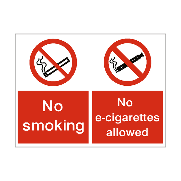 No Smoking No E-Cigarette Dual Sign | Safety-Label.co.uk