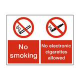 No Smoking No Electronic Dual Sticker | Safety-Label.co.uk