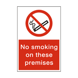 No Smoking On These Premises Sticker | Safety-Label.co.uk
