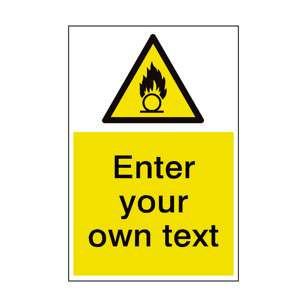 Oxidising Custom Hazard Sticker | Safety-Label.co.uk