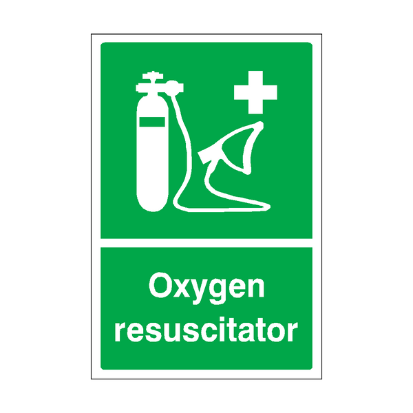 Oxygen Resuscitator Sticker | Safety-Label.co.uk