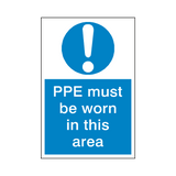 PPE Must Be Worn Mandatory Sign | Safety-Label.co.uk