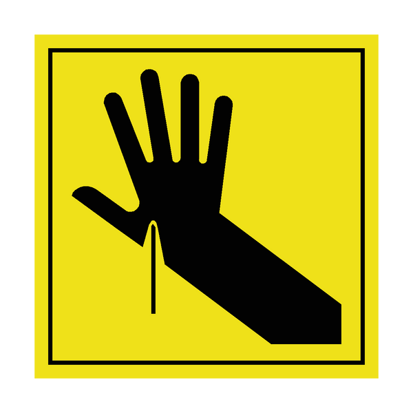 Risk Of Puncturing Hand ISO Label | Safety-Label.co.uk