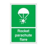 Rocket Parachute Flare Sign | Safety-Label.co.uk