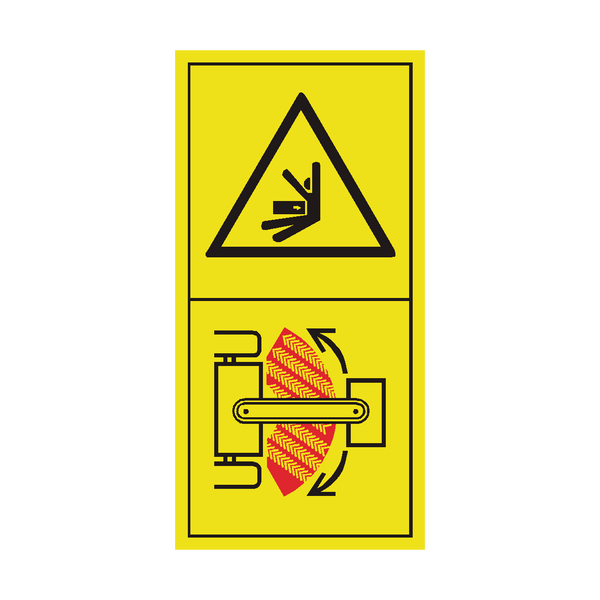 Stay Clear Of Articulation Area While The Engine Is Running Sticker | Safety-Label.co.uk