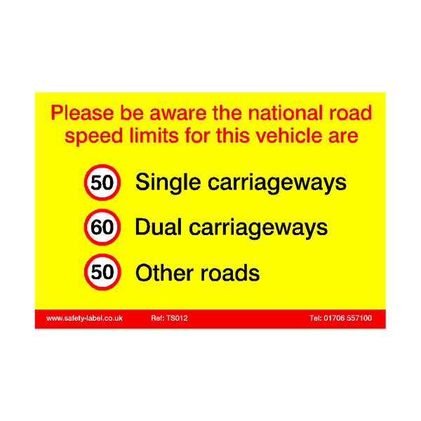 HGV Speed Limit Sticker | Safety-Label.co.uk