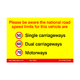 Vehicle Speed Limit Sticker | Safety-Label.co.uk
