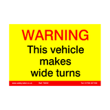 Vehicle Wide Turns Sticker | Safety-Label.co.uk