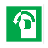 Turn Anti-Clockwise To Open Symbol Sign | Safety-Label.co.uk