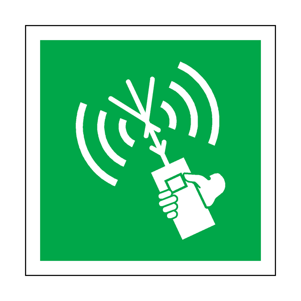 Two-Way VHF Radio Telephone Apparatus Symbol Sign | Safety-Label.co.uk
