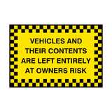 Contents Left At Own Risk Sign | Safety-Label.co.uk