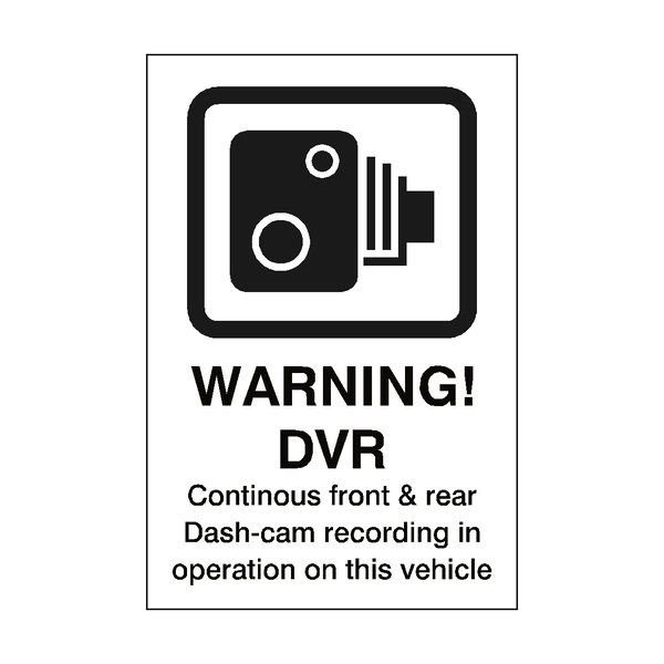 DVR Recording Equipment Vehicle Sticker | Safety-Label.co.uk