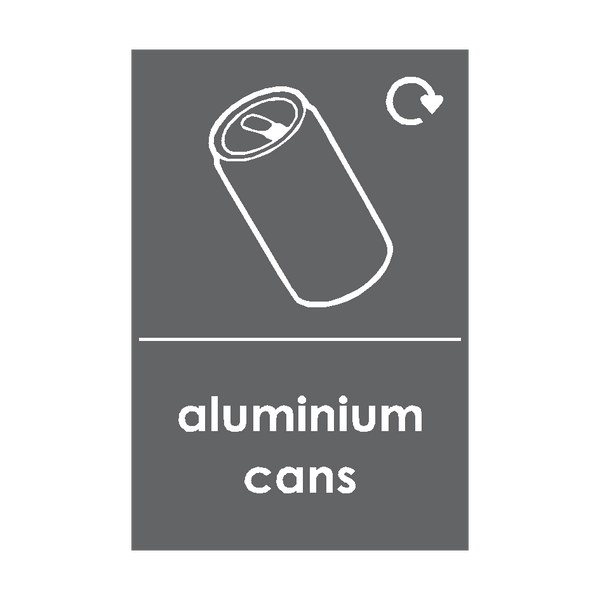 Aluminium Cans Waste Recycling Sticker | Safety-Label.co.uk
