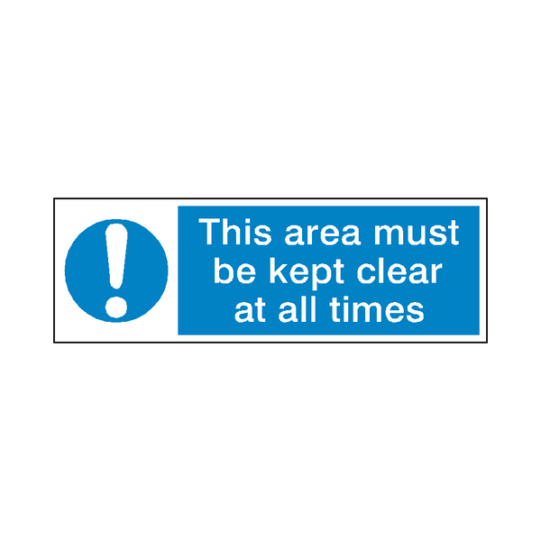Area Kept Clear Safety Sign | Safety-Label.co.uk