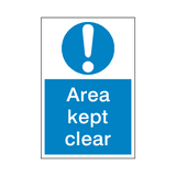 Area Kept Clear Mandatory Sign | Safety-Label.co.uk