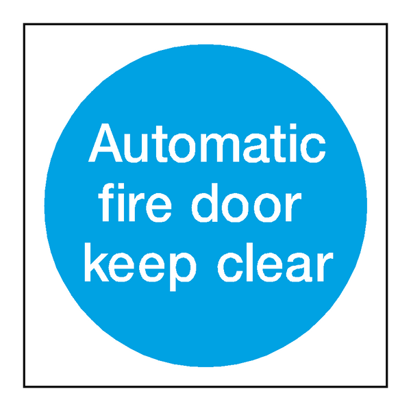 Automatic Fire Door Keep Clear Sticker | Safety-Label.co.uk