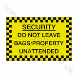 Bags Unattended Sticker | Safety-Label.co.uk