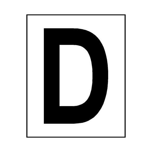 Letter D Sticker Black | Safety-Label.co.uk