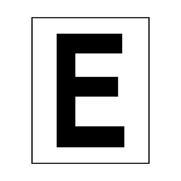 Letter E Sticker Black | Safety-Label.co.uk