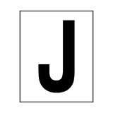 Letter J Sticker Black | Safety-Label.co.uk