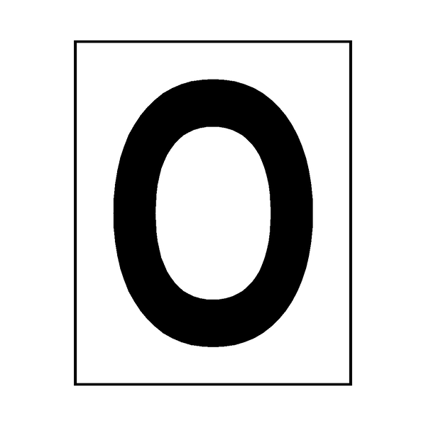 Letter O Sticker Black | Safety-Label.co.uk