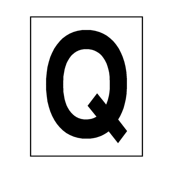 Letter Q Sticker Black | Safety-Label.co.uk