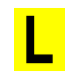 Yellow Letter L Sticker | Safety-Label.co.uk