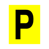 Yellow Letter P Sticker | Safety-Label.co.uk