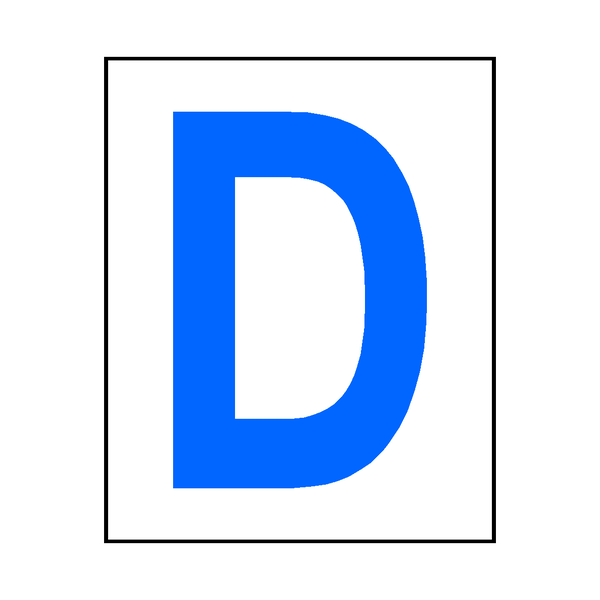 Letter D Sticker Blue SafetyLabel.co.uk