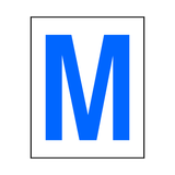 Letter M Sticker Blue | Safety-Label.co.uk
