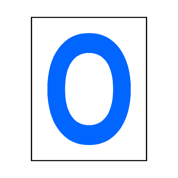 Letter O Sticker Blue | Safety-Label.co.uk