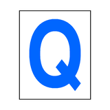 Letter Q Sticker Blue | Safety-Label.co.uk