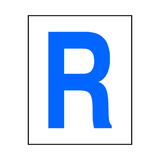 Letter R Sticker Blue | Safety-Label.co.uk