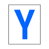 Letter Y Sticker Blue | Safety-Label.co.uk