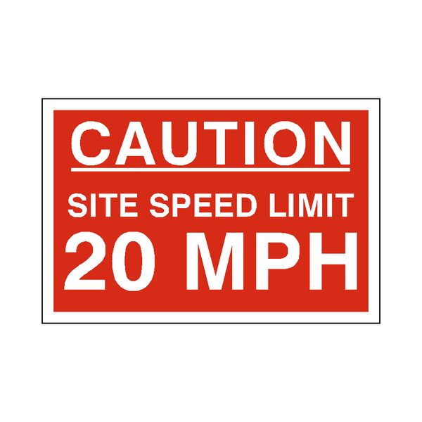 20 Mph Site Speed Limit Sign | Safety-Label.co.uk
