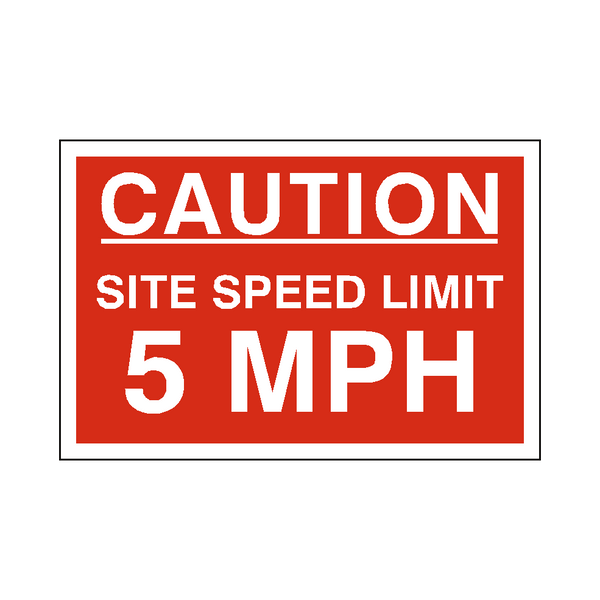 5 Mph Site Speed Limit Sign | Safety-Label.co.uk